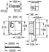 GROHE UP-Einbaukasten 36264_1 für vorgemischtes/Kaltwasser für WT-IR-FMS – Unterputzgehäuse für Infrarot-Elektronik