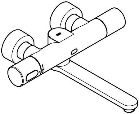 GROHE Eurosmart CE Infrarot-Elektronik Waschtisch-Wandarmatur mit Thermostat und Mischeinrichtung, 6V, Chrom