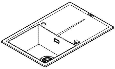 GROHE K400 Kompositspüle 1 Becken 780x500mm mit Abtropffläche granit schwarz