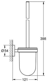 GROHE Essentials Toilettenbürstengarnitur – Wandmontage, verchromt, mit Mattglas-Einsatz