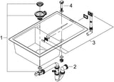 GROHE K400 Kompositspüle 1 Becken 780x500mm mit Abtropffläche granit schwarz