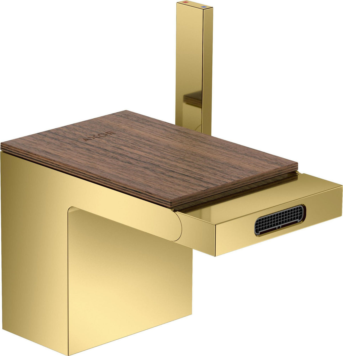 AXOR MYEDITION Einhebel-Bidetmischer ohne Platte polished gold optic mit Push-Open Ablaufgarnitur