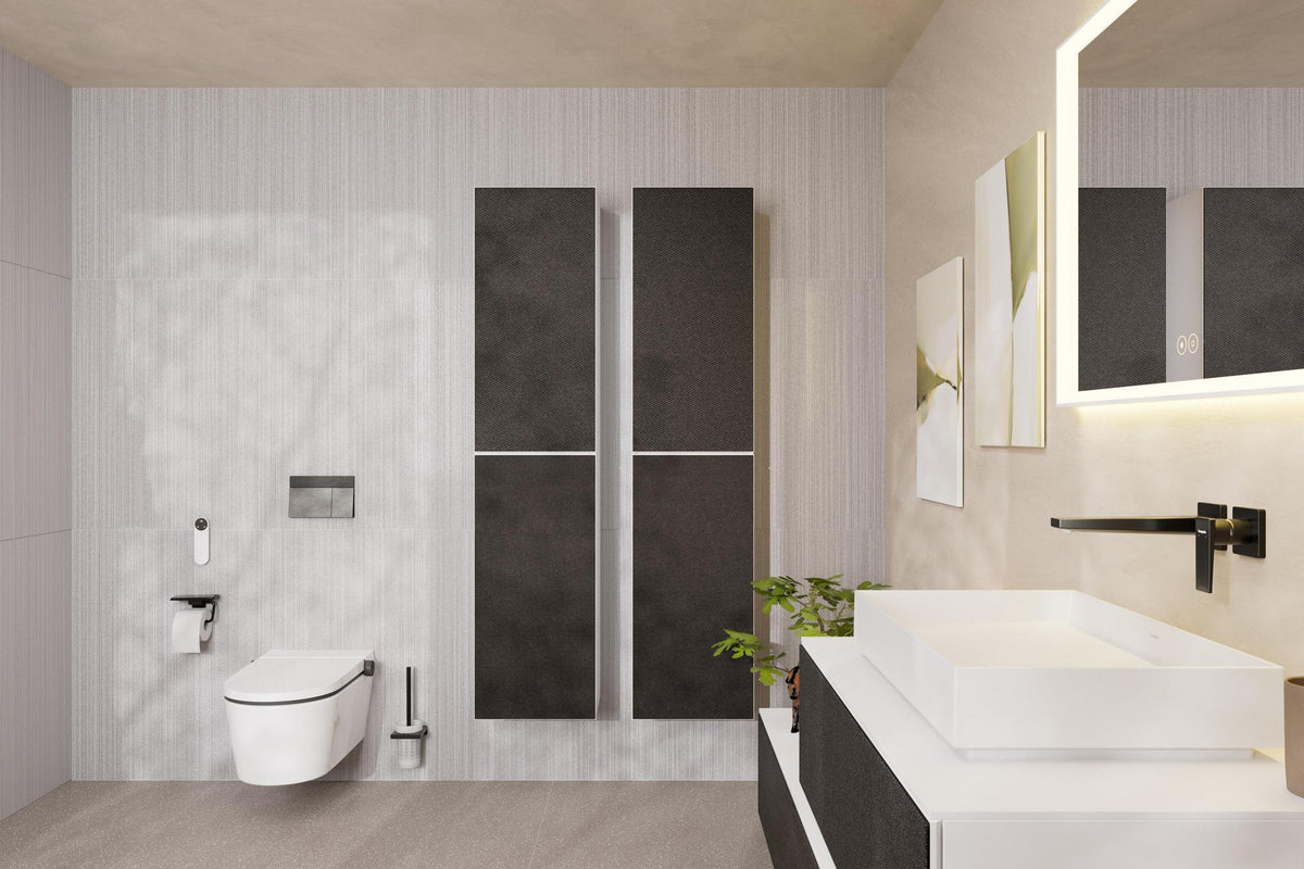 HANSGROHE Hochschrank Xevolos E 1160 mm mit PushOpen, Eiche dunkel/Weiß, grifflos