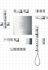 AXOR STARCK SHOWERCOLLECTION Brausemodul DN 15 12x12 chrom – Rain Strahl, 5-fach verstellbar