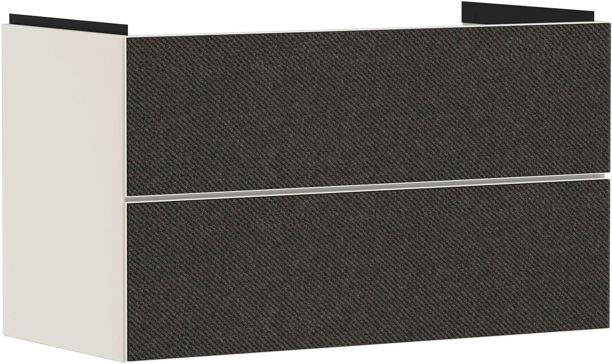 HANSGROHE Xevolos E Waschtischunterschrank 980 mm Eiche Dunkel Mattweiß mit PushOpen und SoftClose