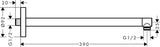 AXOR ShowerSolutions Brausearm 390 mm Chrom – Wandmontage mit Rosette