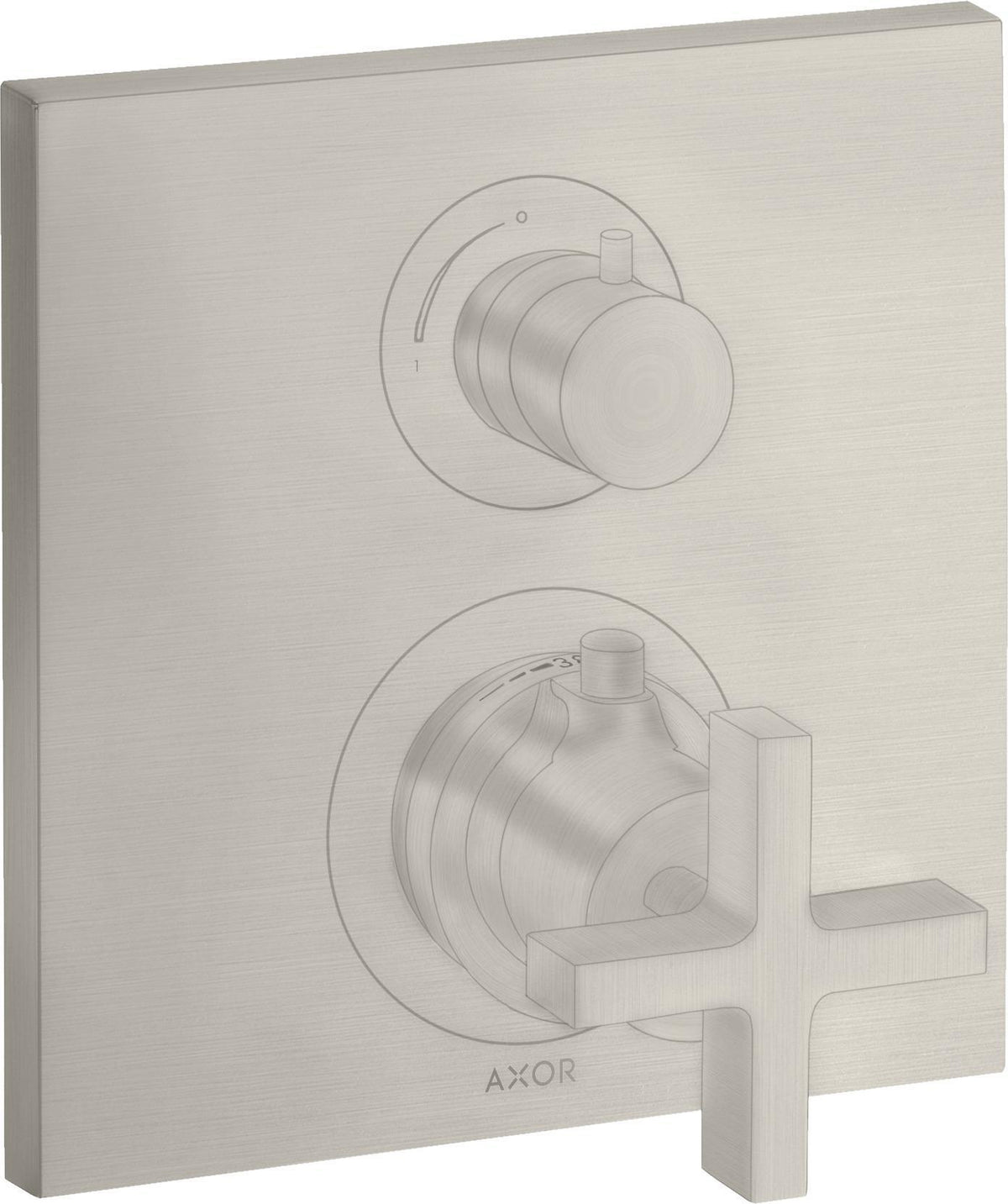 AXOR Citterio Thermostatbatterie mit Absperrventil und Kreuzgriff in Chrom