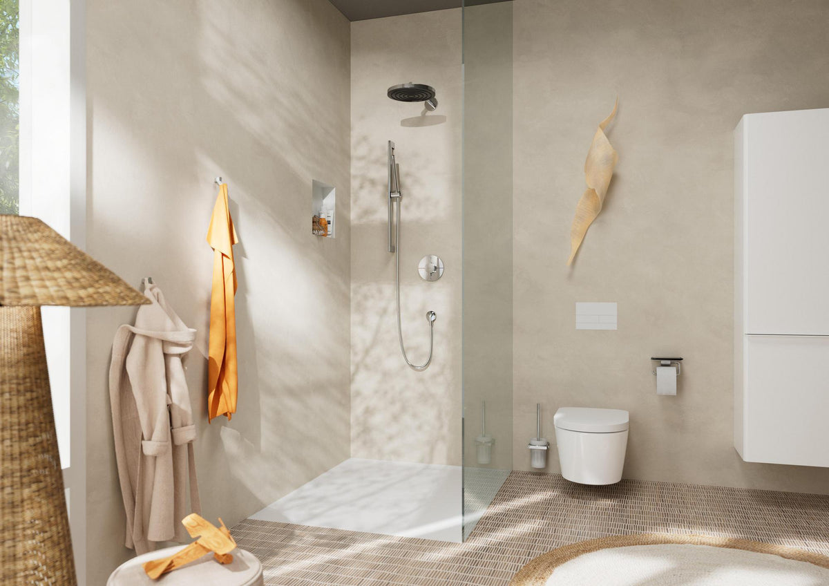 HANSGROHE AddStoris Papierrollenhalter mit Ablage – Chrom, Wandmontage, verdeckte Befestigung