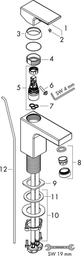 Hansgrohe VERNIS Shape 100 Einhebel-Waschtischmischer mit Zugstangen-Ablaufgarnitur, chrom