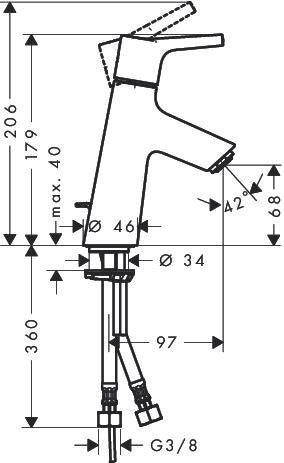 HANSGROHE Talis S Einhebel-Waschtischmischer 80 LowFlow mit Ablaufgarnitur, chrom