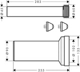 hansgrohe Anschlussgarnitur Set universal für Wand-WC – Passend für Vorwandelemente