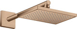 AXOR Brausearm 390 mm DN 15 eckig brushed nickel – Wandmontage