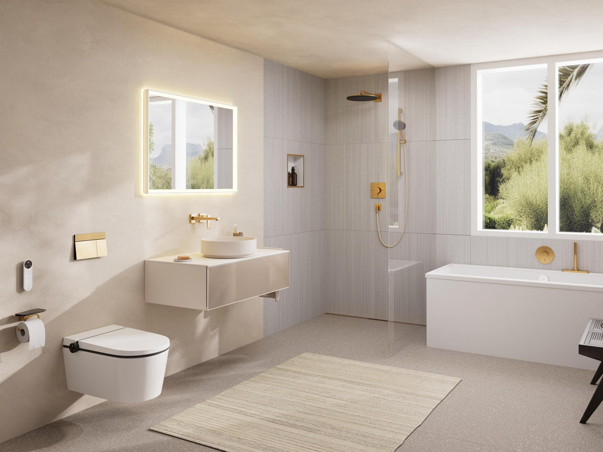 HANSGROHE AddStoris Papierrollenhalter mit Ablage – Chrom, Wandmontage, verdeckte Befestigung