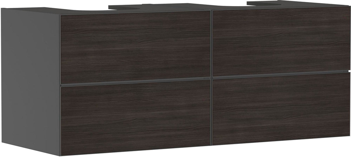 HANSGROHE Xevolos E Waschtischunterschrank 1370 mm mattweiß/eiche dunkel mit PushOpen und SoftClose