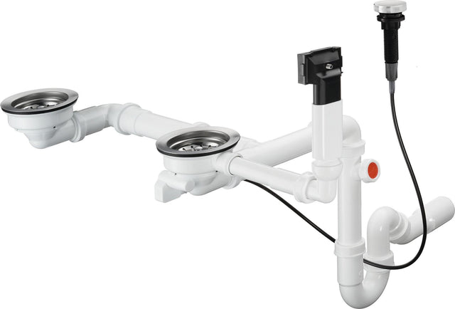 Hansgrohe HG Automatische Ab- und Überlaufgarnitur Doppelbecken Granit D17-11, chrom