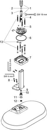 AXOR ShowerSphere 1jet Kopfbrause 370 x 220 mm mit Deckenanschluss – Rain FlexPower, QuickClean+
