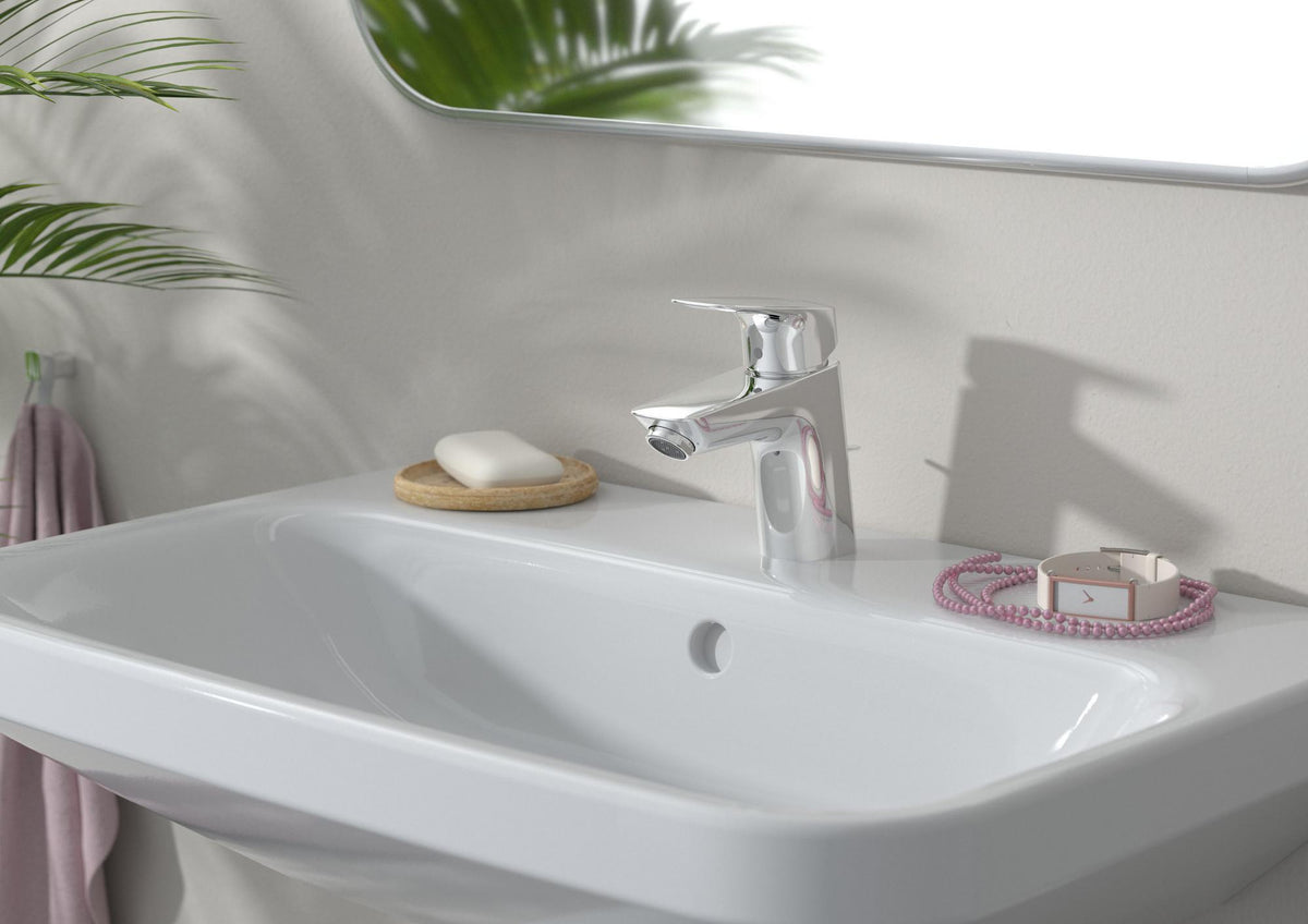 HANSGROHE Logis Einhebel-Waschtischmischer DN 15 mit Push-Open Ablaufgarnitur, chrom