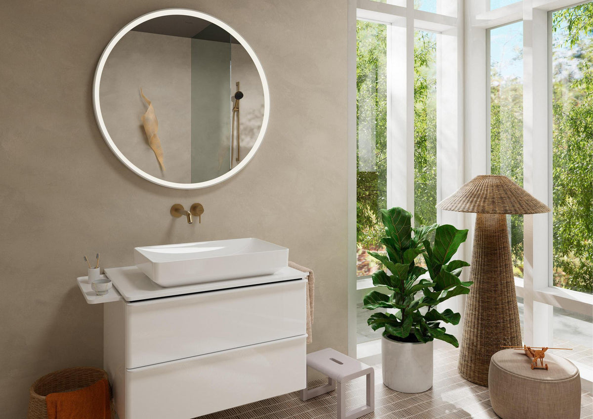 HANSGROHE Waschtischunterschrank Xelu Q 780 mm weiß hochglanz mit SoftClose und Inneneinteilung