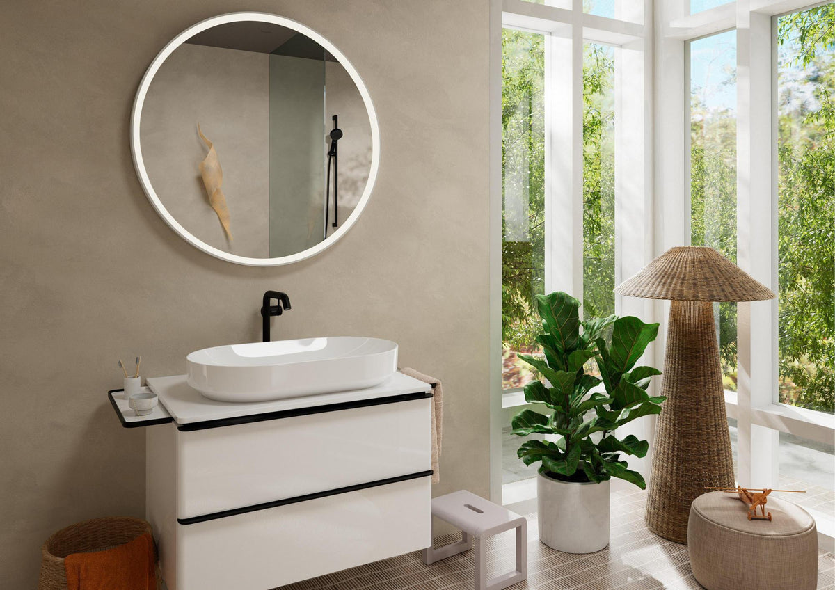 HANSGROHE Waschtischunterschrank Xelu Q 780 mm weiß hochglanz mit SoftClose und Inneneinteilung