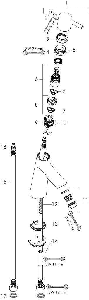 HANSGROHE Talis S Einhebel-Waschtischmischer 80 LowFlow mit Ablaufgarnitur, chrom