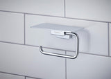 HANSGROHE AddStoris Papierrollenhalter mit Ablage – Chrom, Wandmontage, verdeckte Befestigung