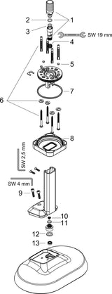 AXOR ShowerSphere 1jet Kopfbrause 250 x 160 mm mit Deckenanschluss für Deckenmontage