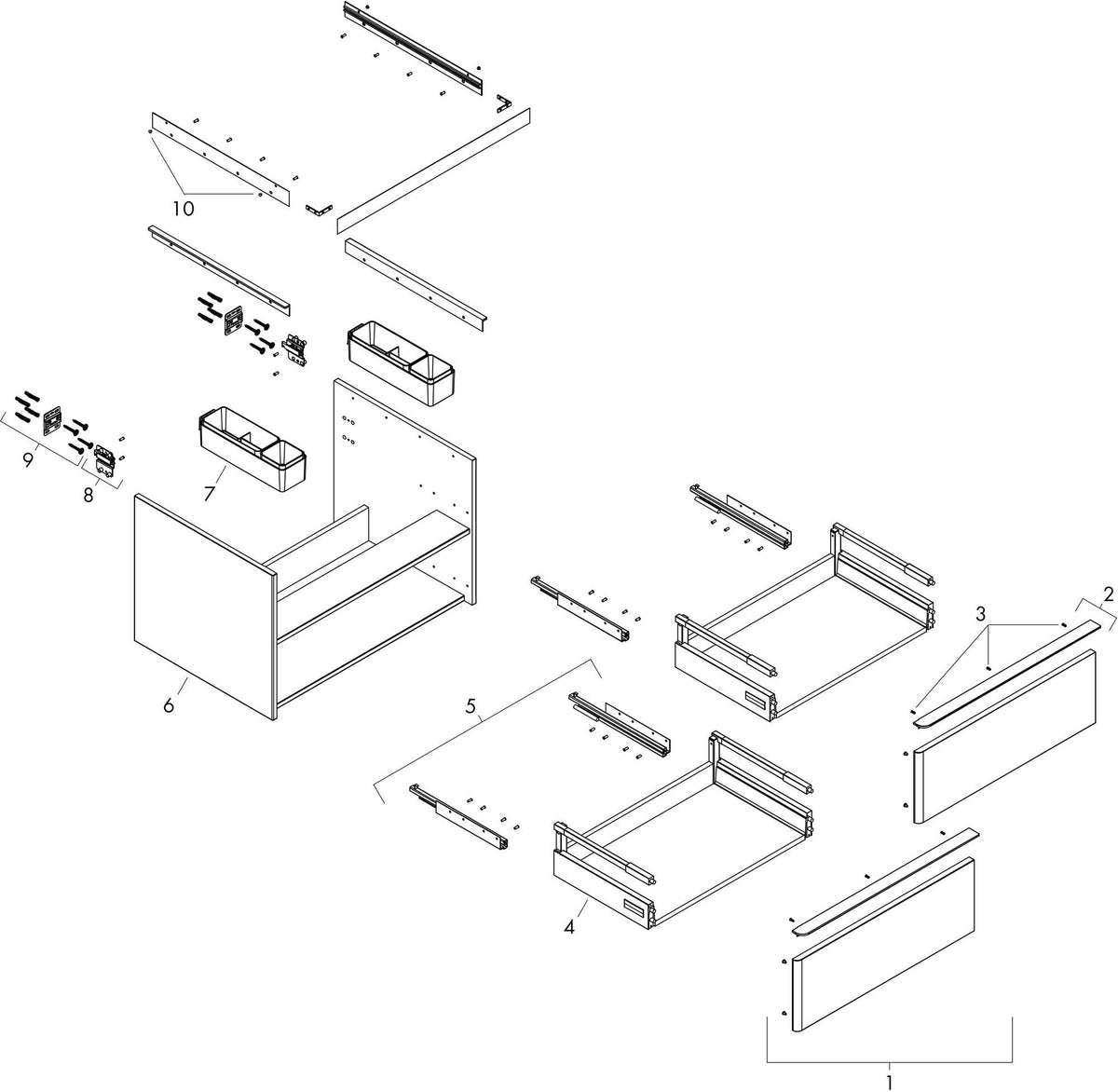 HANSGROHE Waschtischunterschrank Xelu Q 780 mm weiß hochglanz mit SoftClose und Inneneinteilung