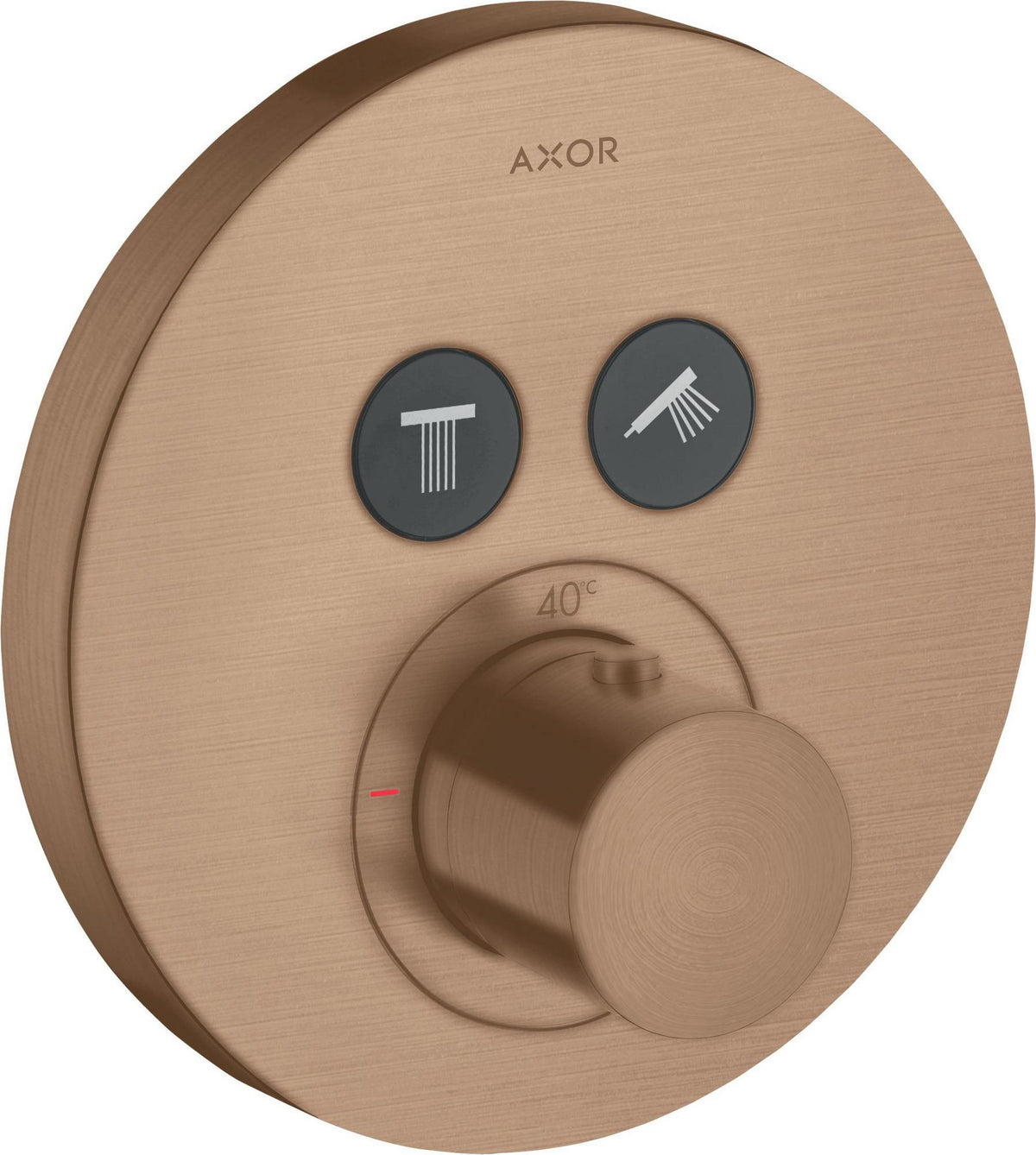 AXOR ShowerSelect Round Thermostat für 2 Verbraucher – Chrom, wandmontiert