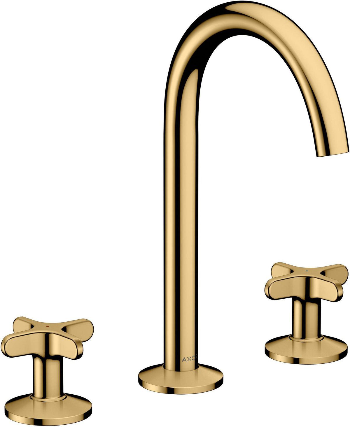 AXOR One 3-Loch Waschtischarmatur 170 mm mit Kreuzgriffen und Push-Open Ablaufgarnitur in Chrom