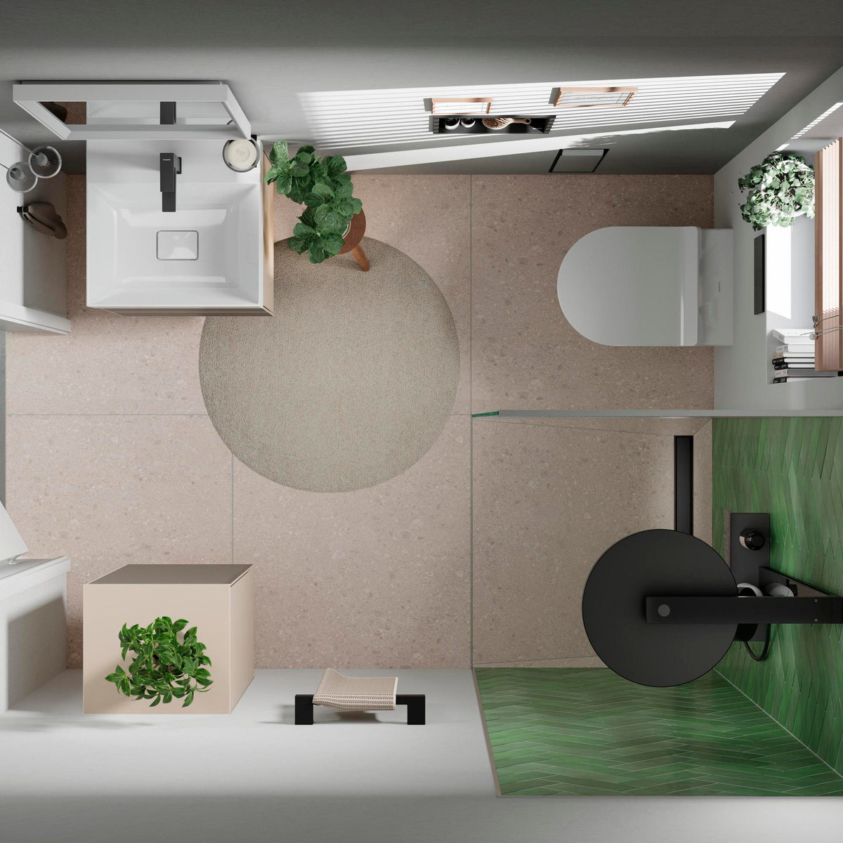 HANSGROHE Xevolos E Halbhochschrank 890 mm, eiche dunkel, grifflos mit PushOpen – Badmöbel