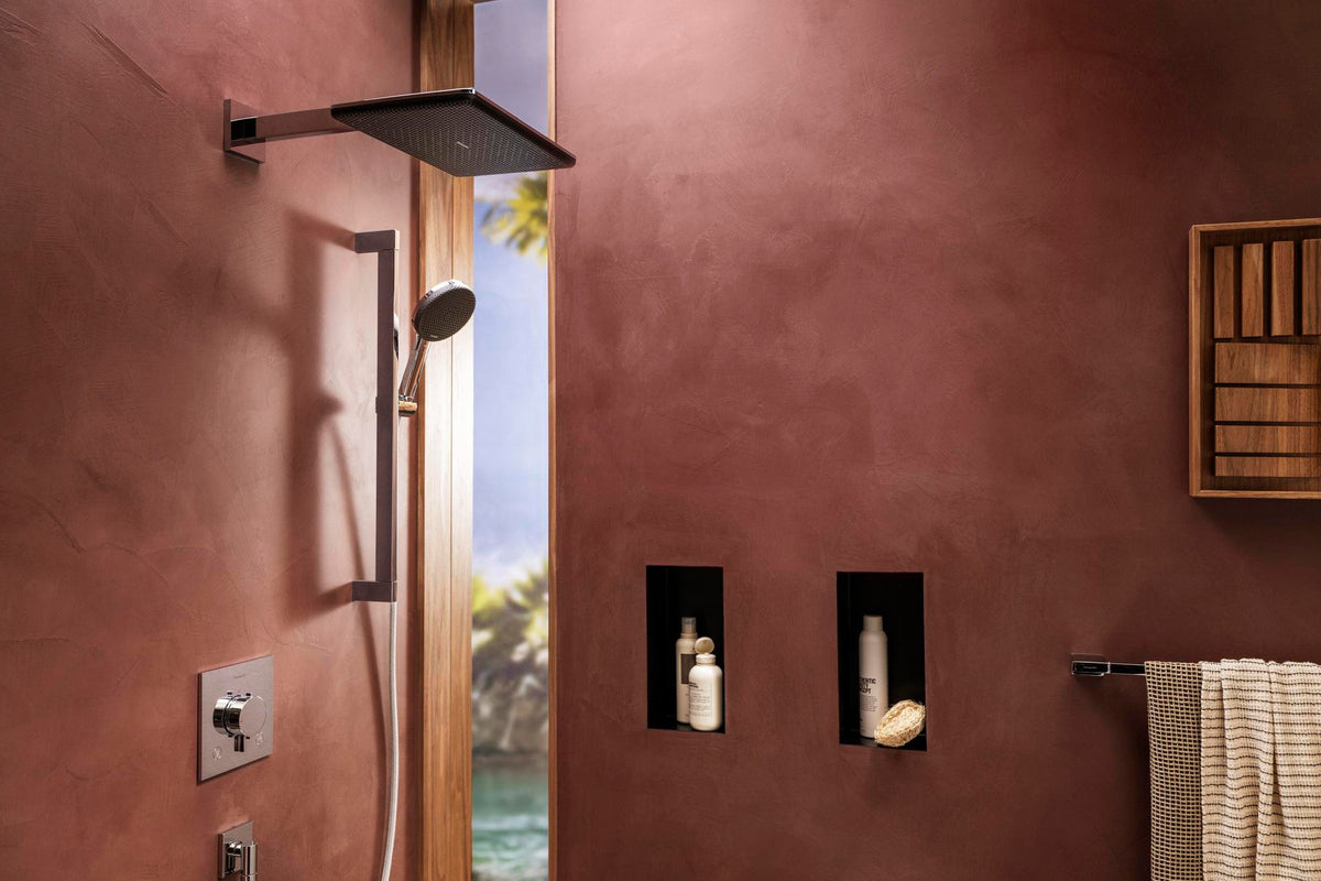 HANSGROHE Brausearm E 390 mm Chrom – Wandmontage mit Rosette