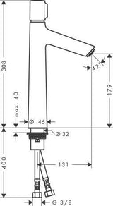 HANSGROHE Talis Select S Einhebel-Waschtischmischer 190 mit Zugstangen-Ablaufgarnitur, chrom