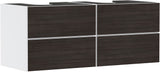 HANSGROHE Xevolos E Waschtischunterschrank 1370 mm mattweiß/eiche dunkel mit PushOpen und SoftClose
