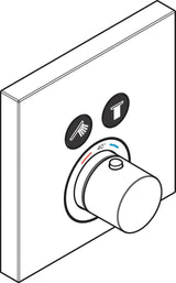 AXOR ShowerSelect Square UP Thermostat für 2 Verbraucher – Chrom, eckig, Select-Button