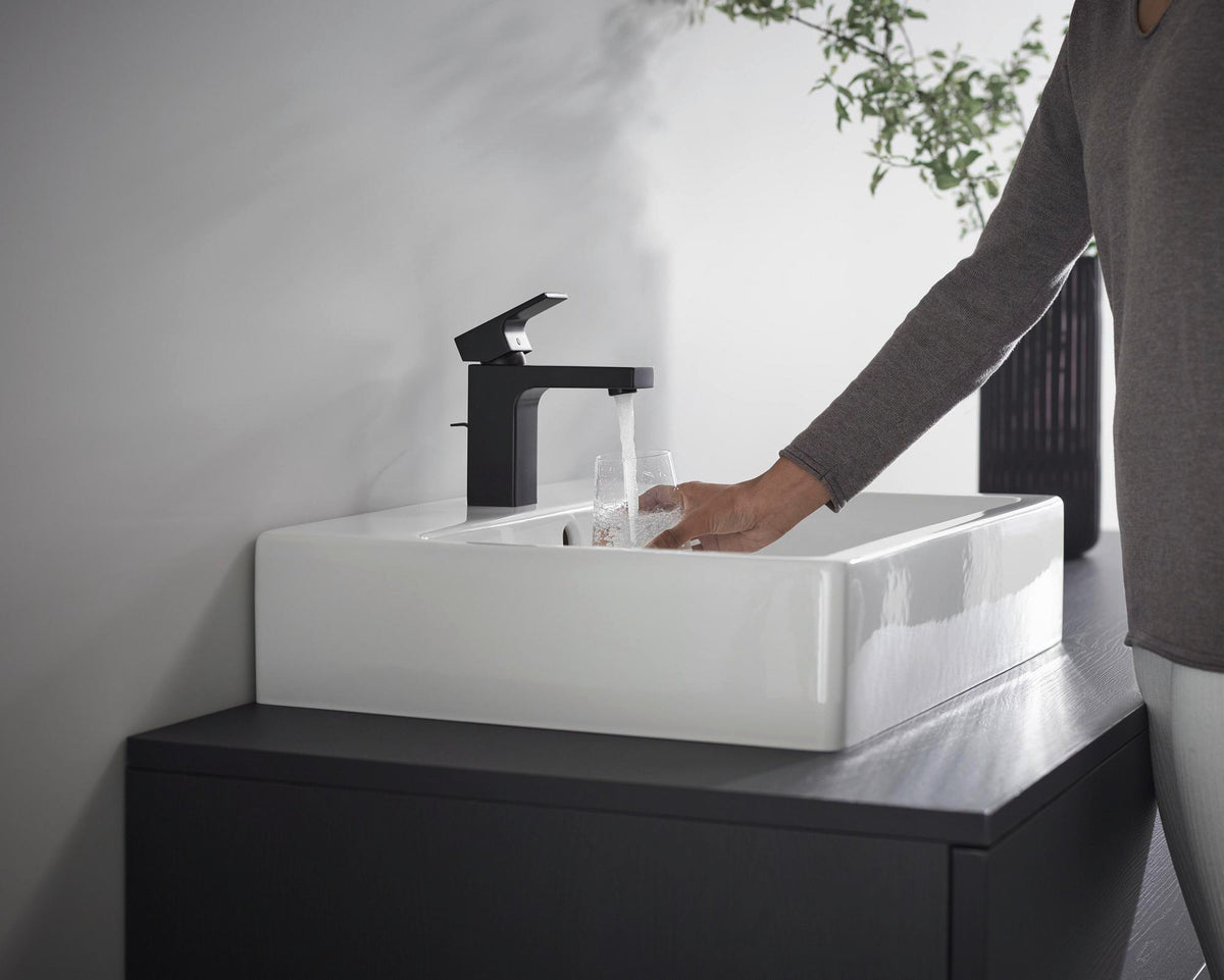 HANSGROHE VERNIS Shape 100 Einhebel-Waschtischmischer mit ComfortZone und Zugstangen-Ablaufgarnitur