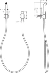 AXOR One Gießrohrset chrom – Hansgrohe Brausehalter & Textilschlauch 2000 mm