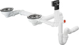 Hansgrohe Manuelle Ab- und Überlaufgarnitur Doppelbecken Granit D17-10 in Chrom – 1 1/2" Anschluss