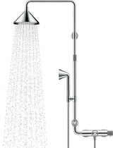 AXOR FRONT Showerpipe mit Thermostat, Kopfbrause 279 mm und Handbrause – 2 Strahlarten, Chrom