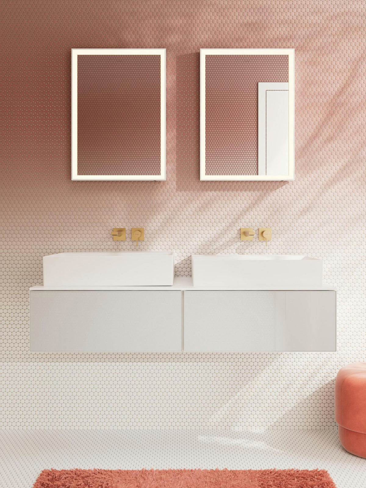 HANSGROHE Xevolos E Waschtischunterschrank 1370 mm mit 2 Schubkästen, PushOpen und SoftClose