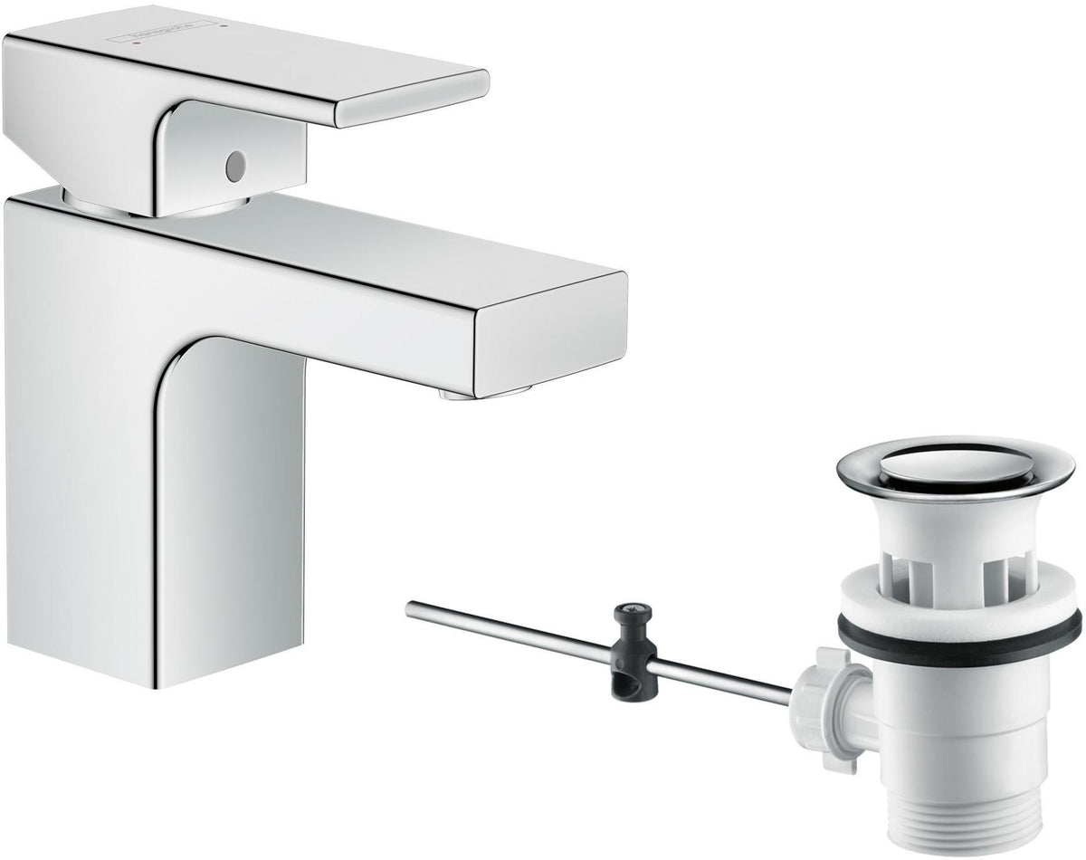 Hansgrohe VERNIS Shape 70 Einhebel-Waschtischmischer mit Zugstangen-Ablaufgarnitur, chrom