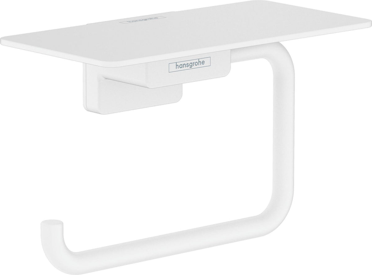 HANSGROHE AddStoris Papierrollenhalter mit Ablage – Chrom, Wandmontage, verdeckte Befestigung