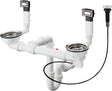 HANSGROHE Ab- und Überlaufgarnitur BSO mit Excenterbedienung 370 x 370 D15-11, Edelstahl