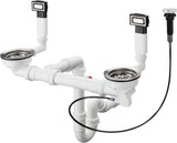 HANSGROHE Ab- und Überlaufgarnitur BSO mit Excenterbedienung 370 x 370 D15-11, Edelstahl