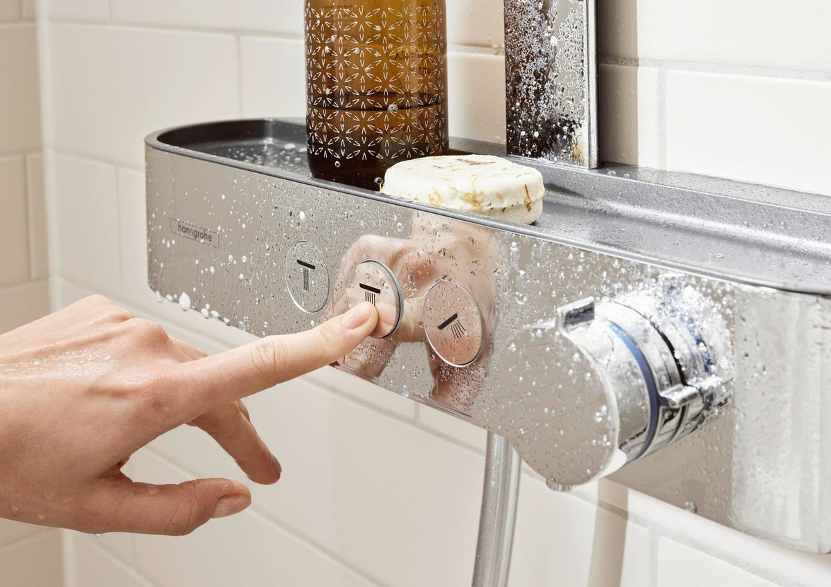 HANSGROHE Showerpipe Pulsify 260 2jet mit Brausethermostat – Chrom, PowderRain & CoolContact