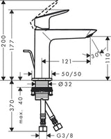 HANSGROHE HG Einhebel-Waschtischmischer 110 LOGIS mit Zugstangen-Ablaufgarnitur, chrom