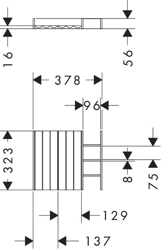 HANSGROHE IntraStoris Schubkasteninneneinteilung Basis Set 100/345 mattschwarz für Xelu & Xevolos