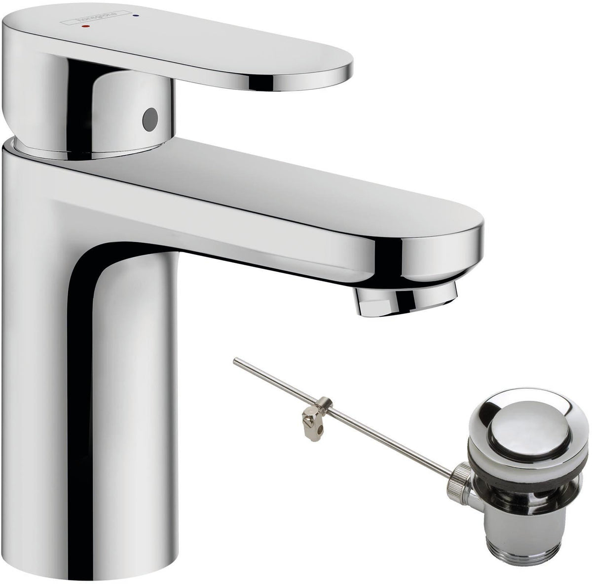 Hansgrohe Vernis Blend 100 Einhebel-Waschtischmischer mit Zugstangen-Ablaufgarnitur, chrom