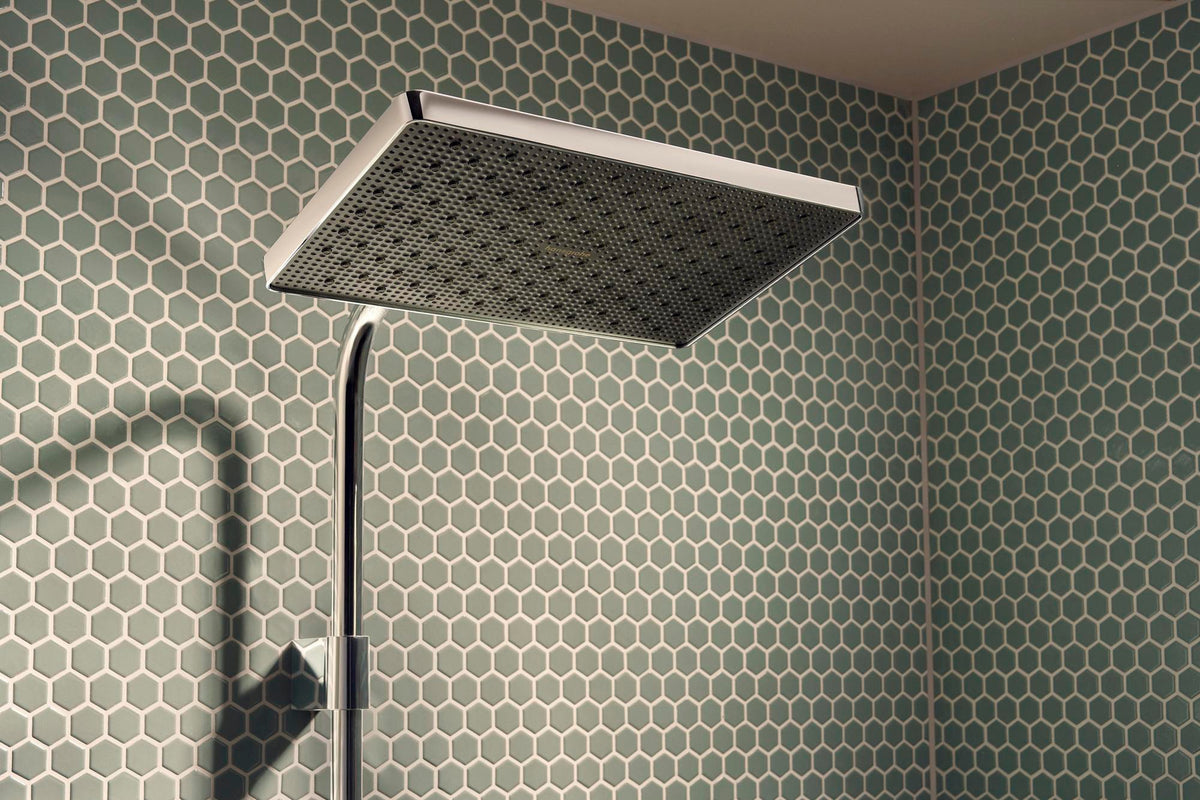 AXOR Seitenbrause DN 15 eckige Rosette Chrom – 1jet Rain Strahl, im Winkel verstellbar