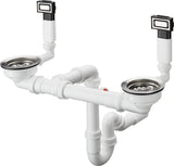 Hansgrohe Manuelle Ab- und Überlaufgarnitur Edelstahl 370 x 370 D15-10 BSO für Doppelbecken