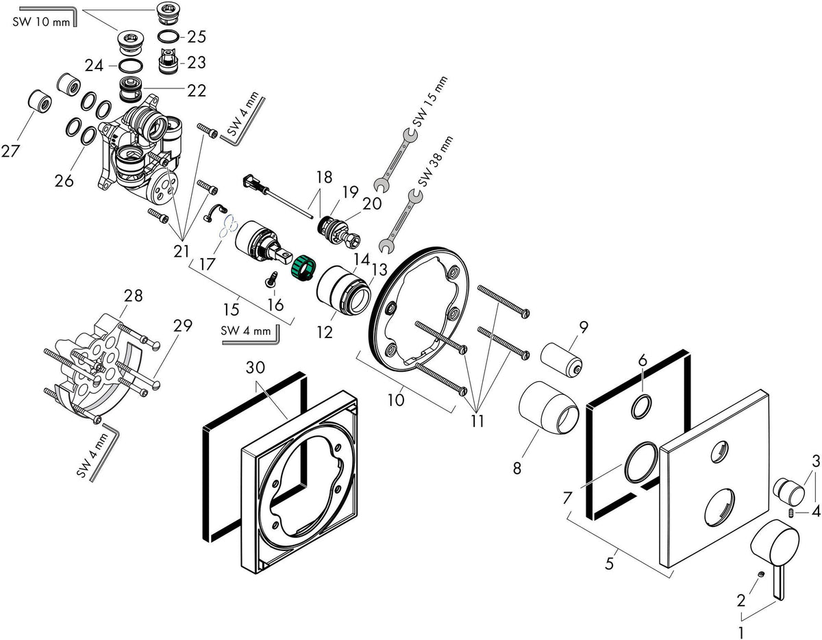 HANSGROHE Finoris Fertigmontageset Unterputz-Wannenmischer Chrom